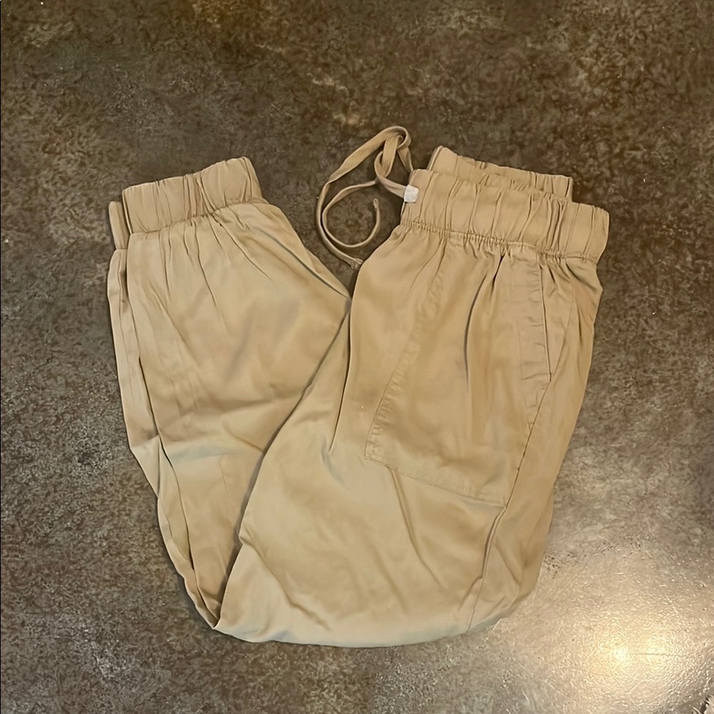 Tan Drawstring Jogger Pants Size Small - Picture 1 of 2